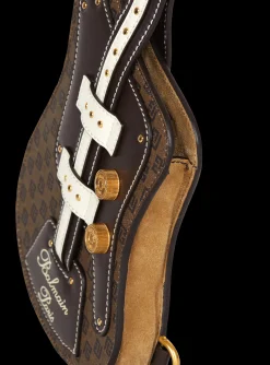 Guitar Bag Clutch With Leather And Monogram Detailing-Balmain Cheap