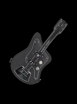 Guitar Rubber-effect Leather Clutch-Balmain Best Sale