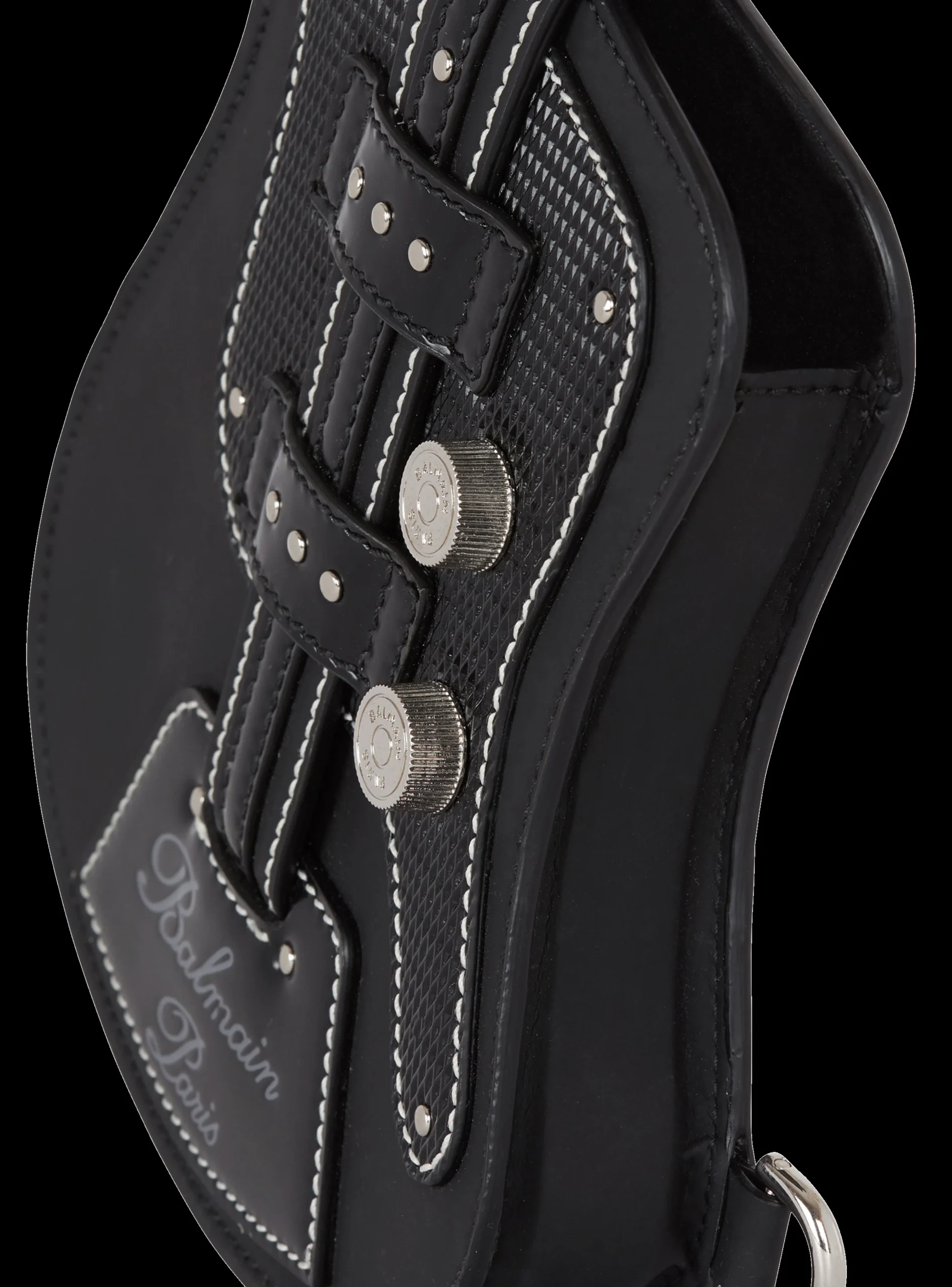 Guitar Rubber-effect Leather Clutch-Balmain Best Sale
