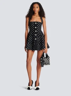 Halterneck Dress In A Polka-dot Jacquard Knit-Balmain Best