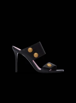 Heeled Eva Mules In Calfskin-Balmain Outlet