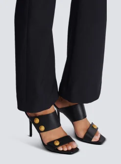 Heeled Eva Mules In Calfskin-Balmain Outlet