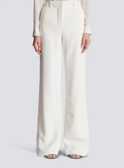 High-waisted Crepe Trousers-Balmain Shop