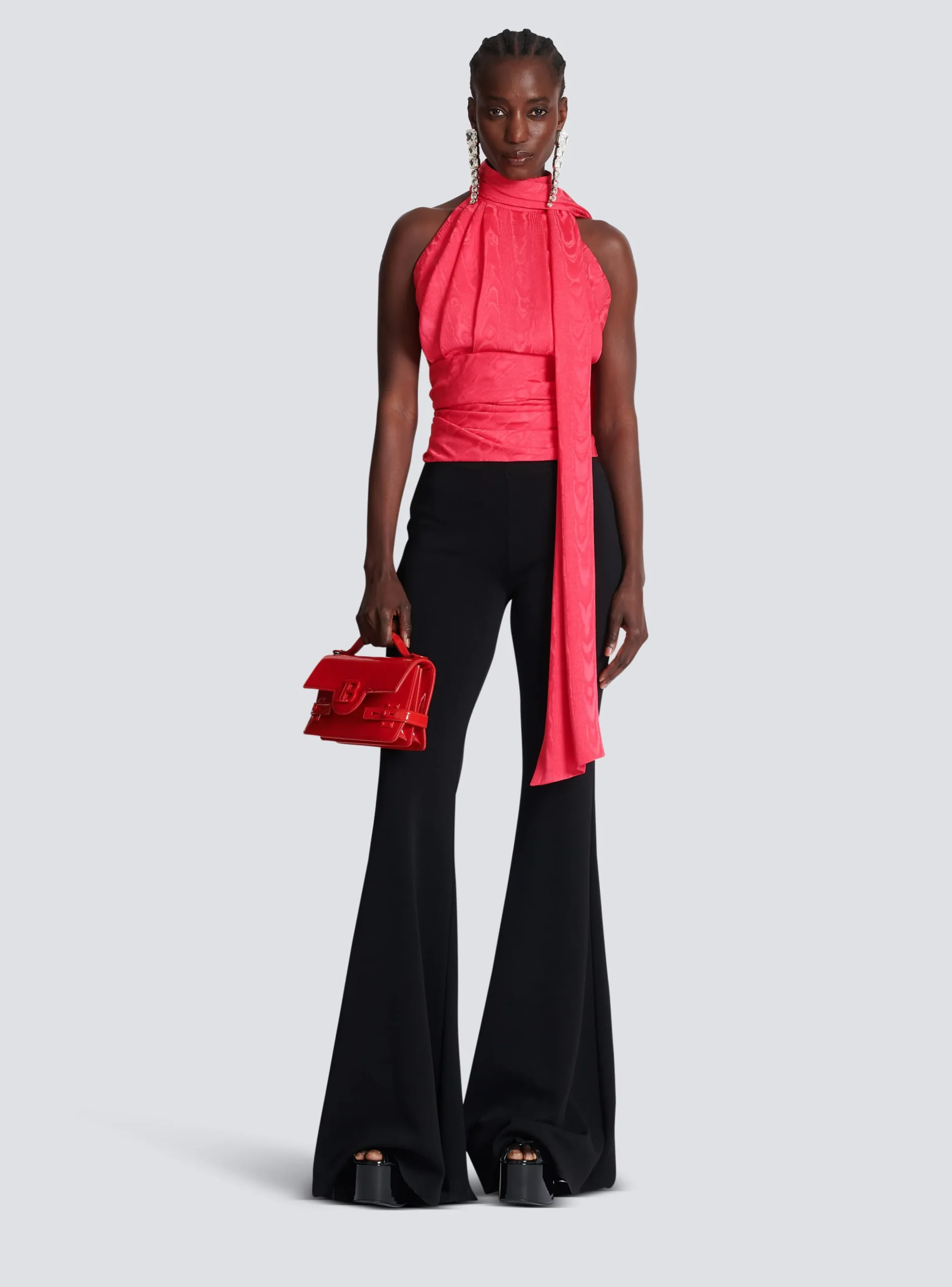 High-waisted Flared Trousers-Balmain Cheap