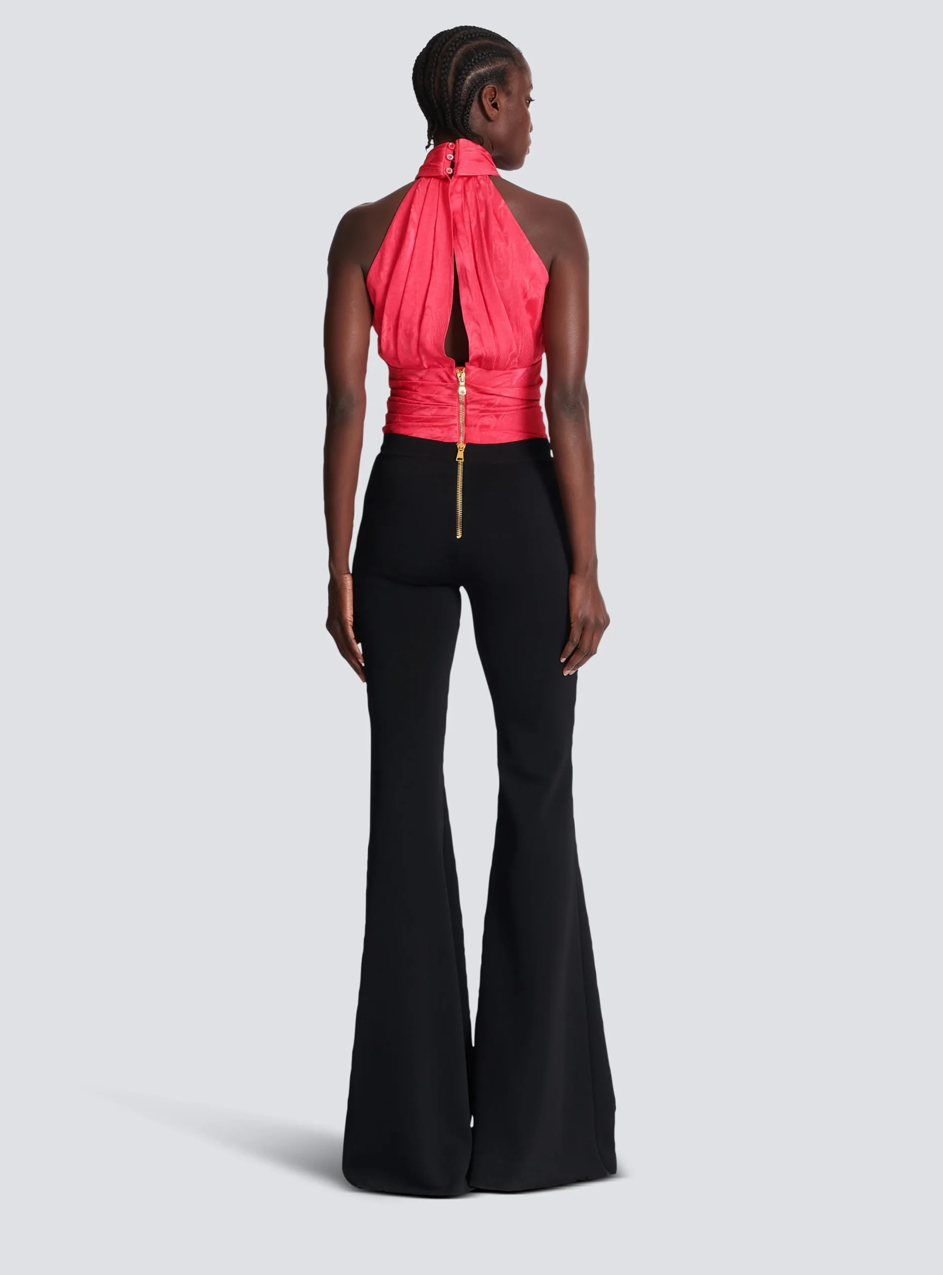 High-waisted Flared Trousers-Balmain Cheap