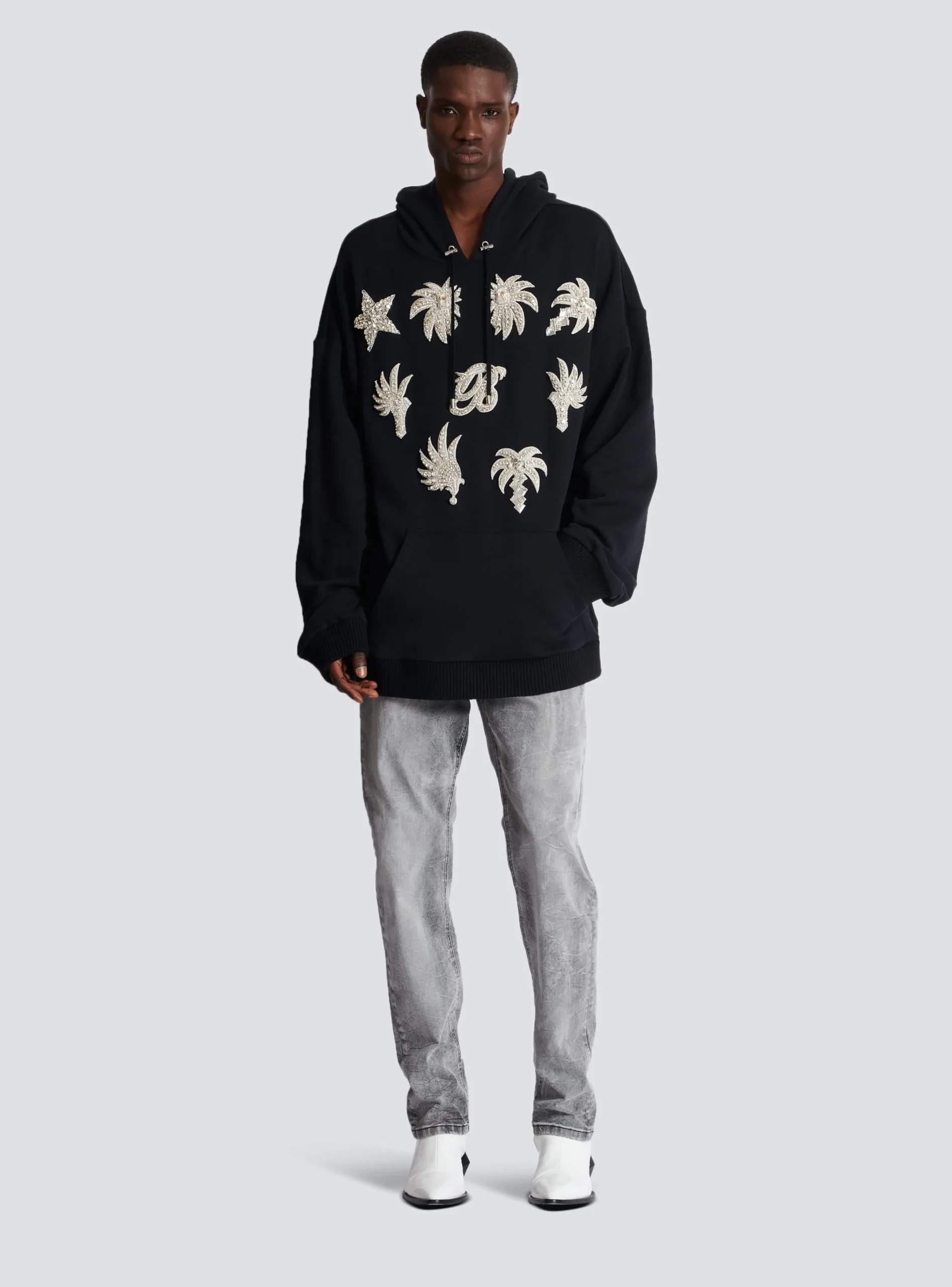Hoodie With Embroidered Badges-Balmain Hot