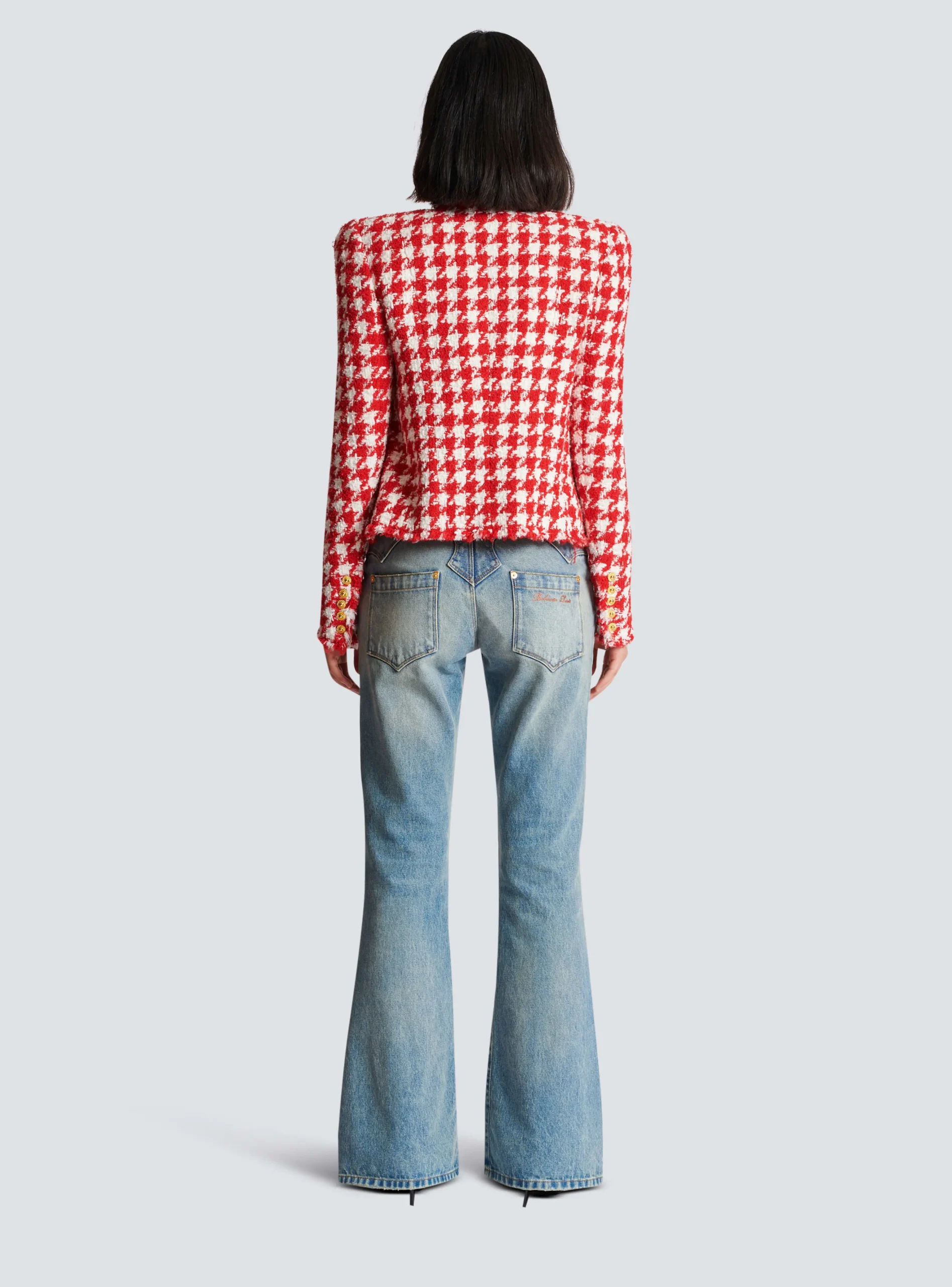 Houndstooth Tweed Jacket-Balmain Discount