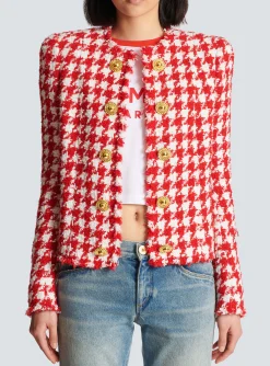Houndstooth Tweed Jacket-Balmain Discount