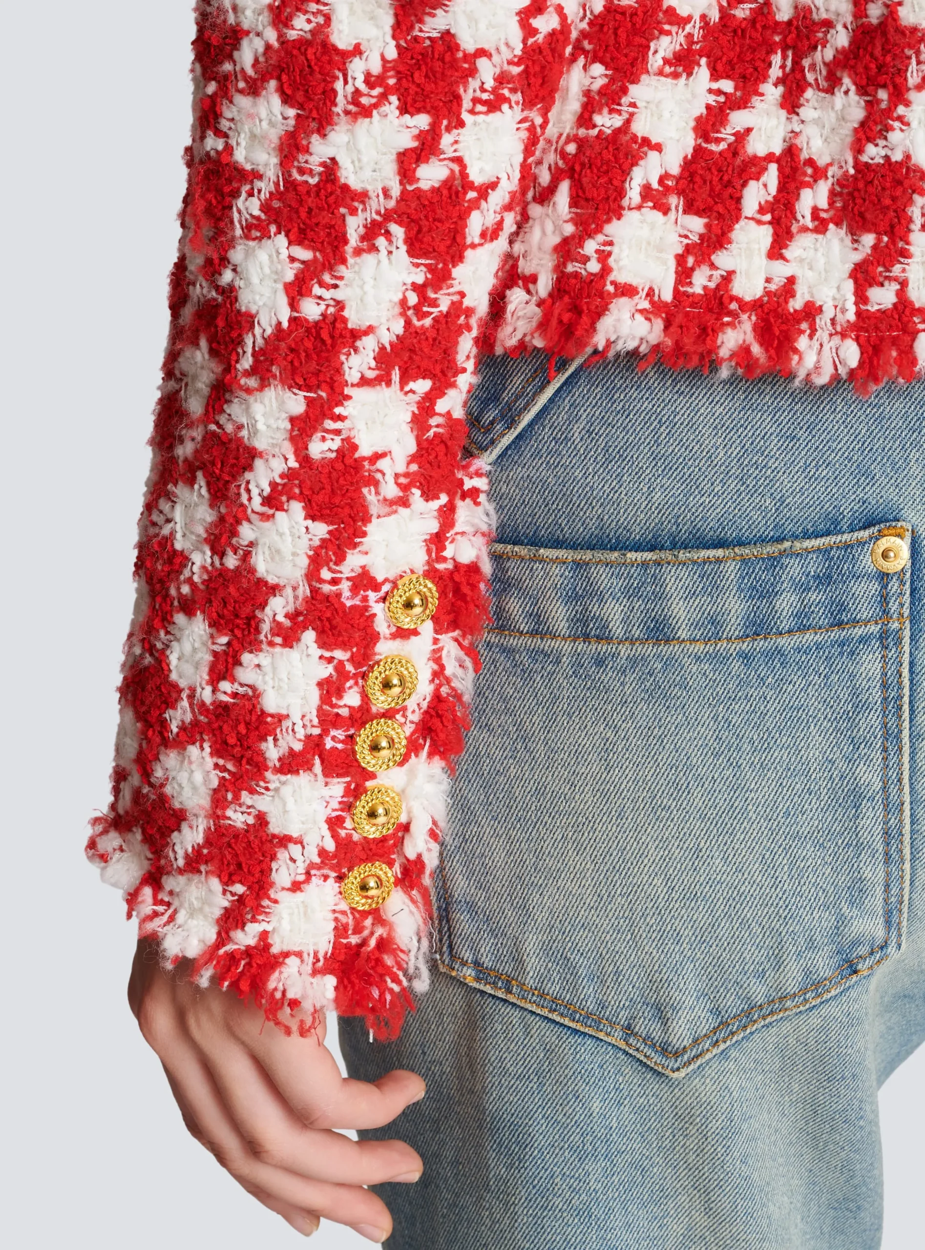 Houndstooth Tweed Jacket-Balmain Discount