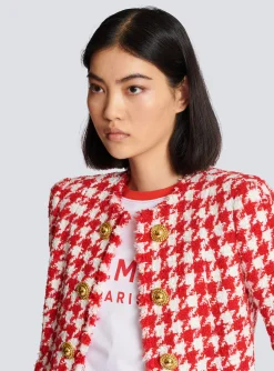 Houndstooth Tweed Jacket-Balmain Discount