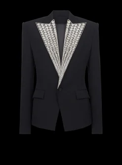 Jacket With Crystal-embellished Collar-Balmain Shop