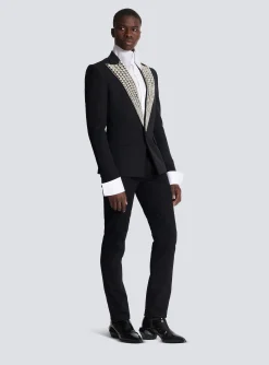 Jacket With Crystal-embellished Collar-Balmain Shop