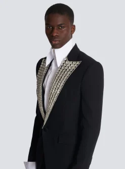 Jacket With Crystal-embellished Collar-Balmain Shop