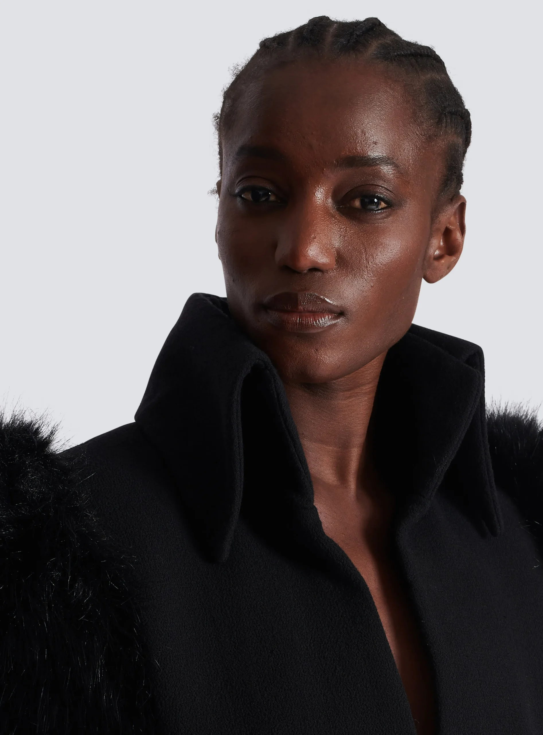 Jacket With Short Faux Fur Sleeves-Balmain Discount