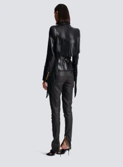 Jolie Madame Fringed Leather Jacket-Balmain Best Sale