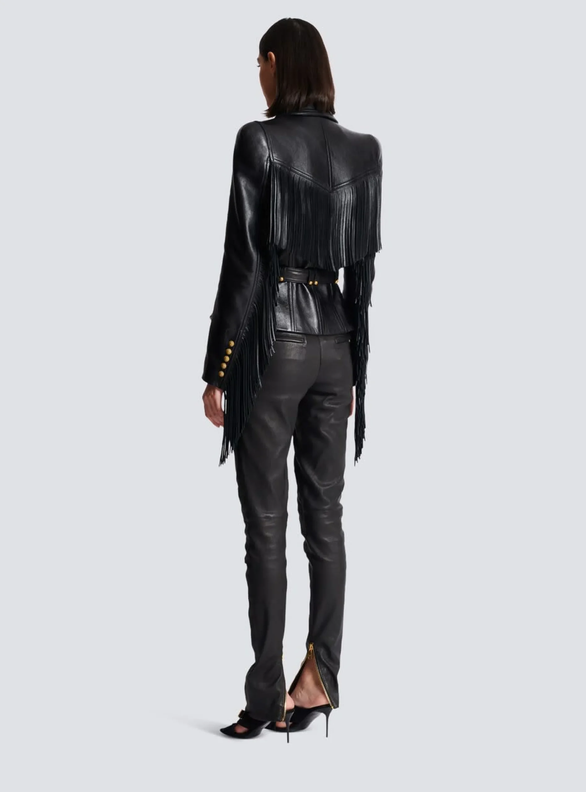 Jolie Madame Fringed Leather Jacket-Balmain Best Sale