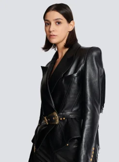 Jolie Madame Fringed Leather Jacket-Balmain Best Sale