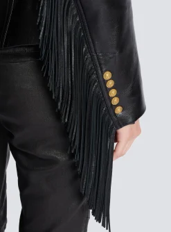 Jolie Madame Fringed Leather Jacket-Balmain Best Sale