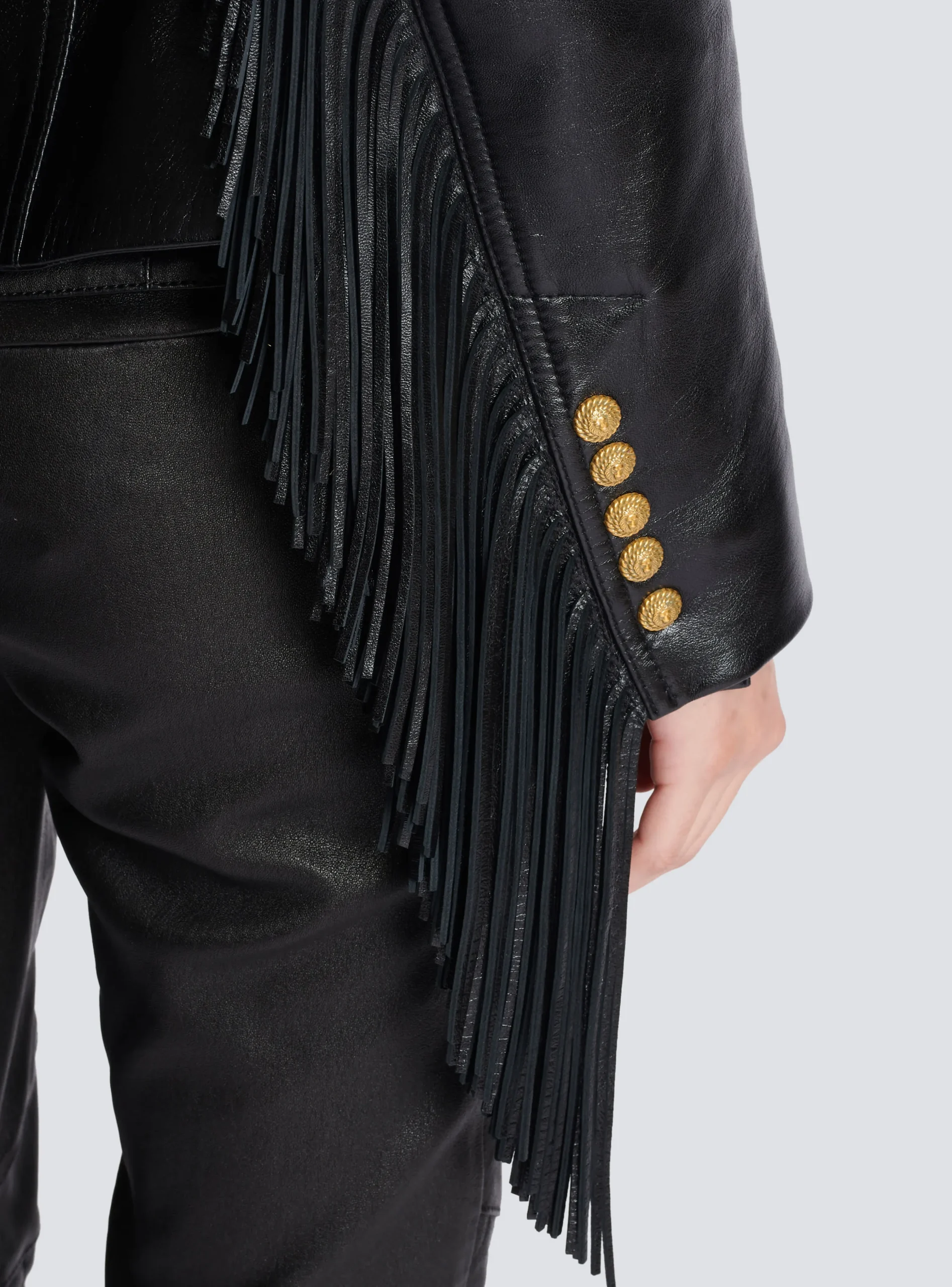 Jolie Madame Fringed Leather Jacket-Balmain Best Sale