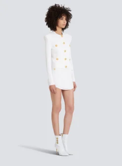 Knit Cardigan With Gold Buttons-Balmain Clearance