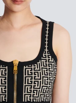 Knit Crop Top With Monogram-Balmain Shop