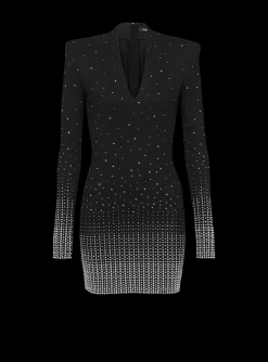 Knit Dress With Pearl And Crystal Embroidery-Balmain Best