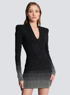 Knit Dress With Pearl And Crystal Embroidery-Balmain Best