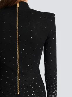 Knit Dress With Pearl And Crystal Embroidery-Balmain Best