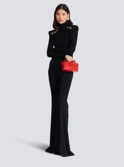 Knit Jumper With Gold Buttons-Balmain Shop