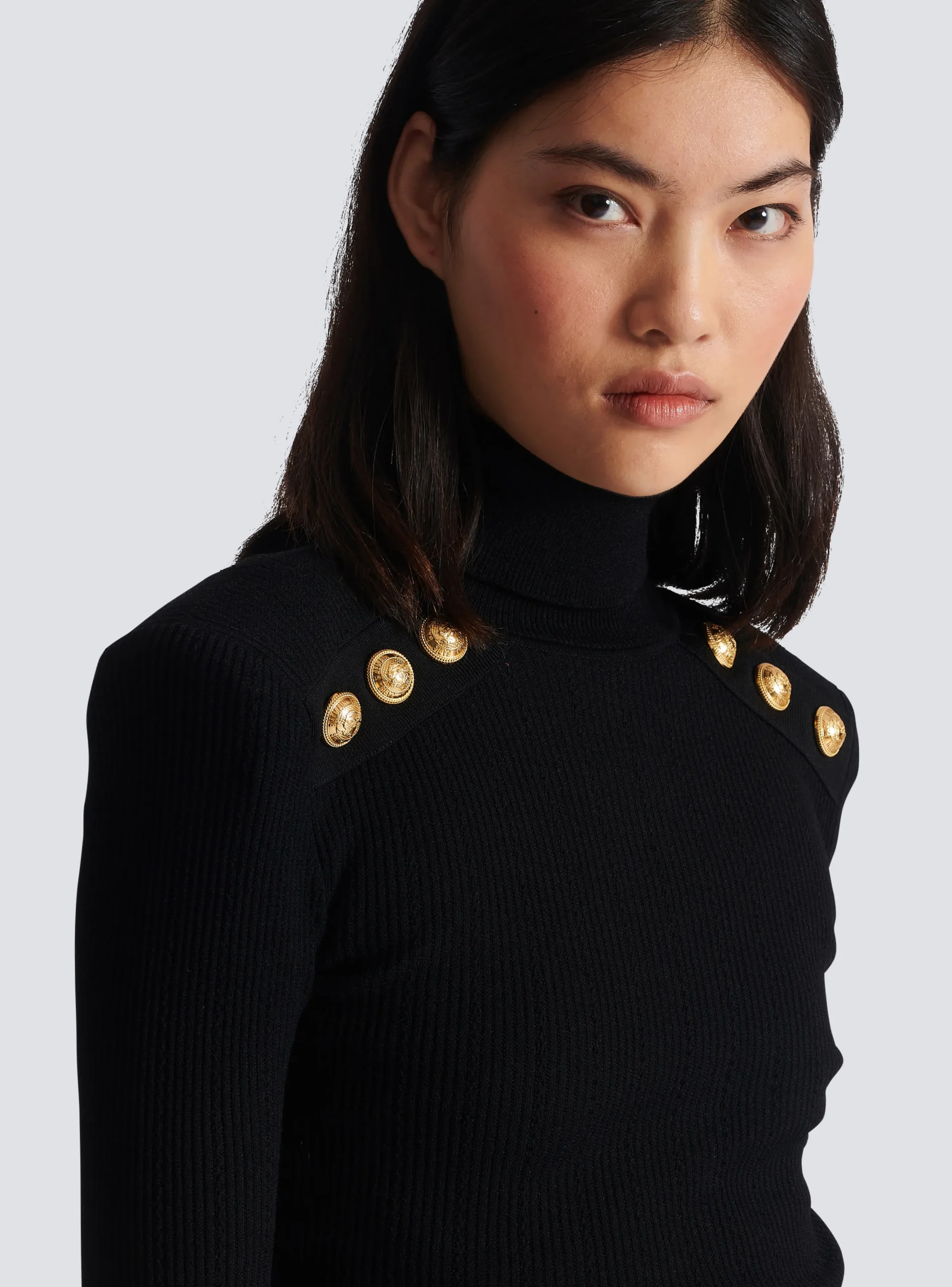 Knit Jumper With Gold Buttons-Balmain Shop