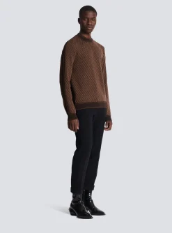 Knit Jumper With Mini Monogram-Balmain Fashion
