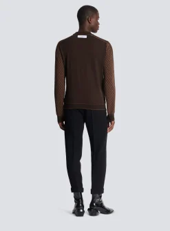 Knit Jumper With Mini Monogram-Balmain Fashion