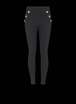 Knit Leggings With 6 Buttons-Balmain Cheap
