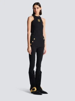 Knit Leggings With 6 Buttons-Balmain Cheap