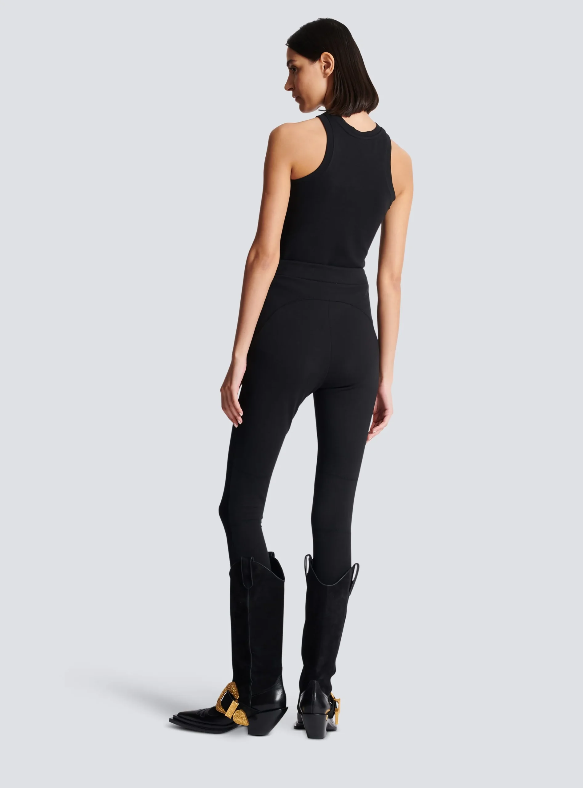 Knit Leggings With 6 Buttons-Balmain Cheap