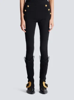 Knit Leggings With 6 Buttons-Balmain Cheap