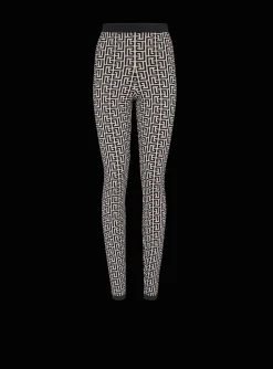 Knit Leggings With Monogram-Balmain Hot