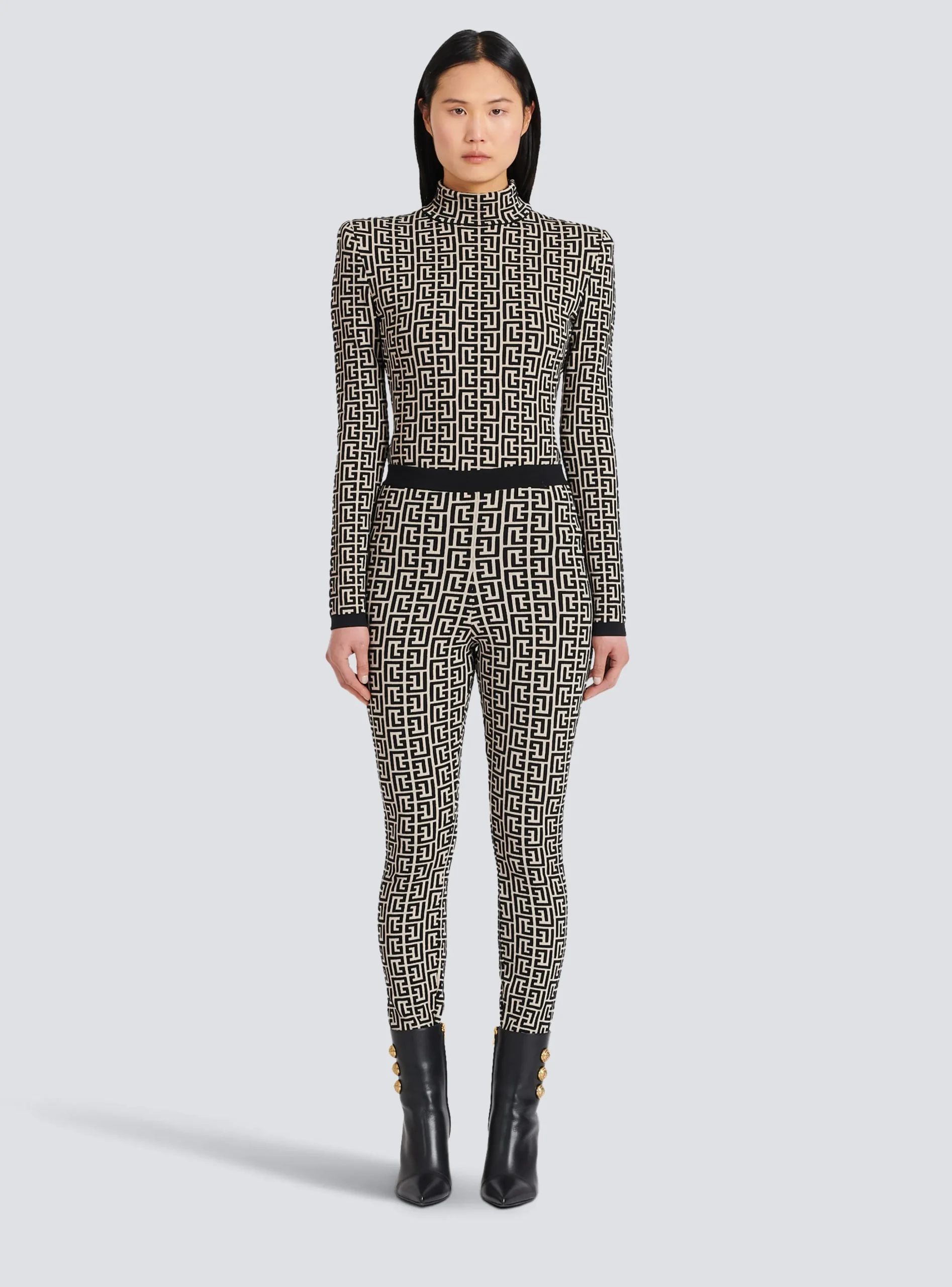 Knit Leggings With Monogram-Balmain Hot