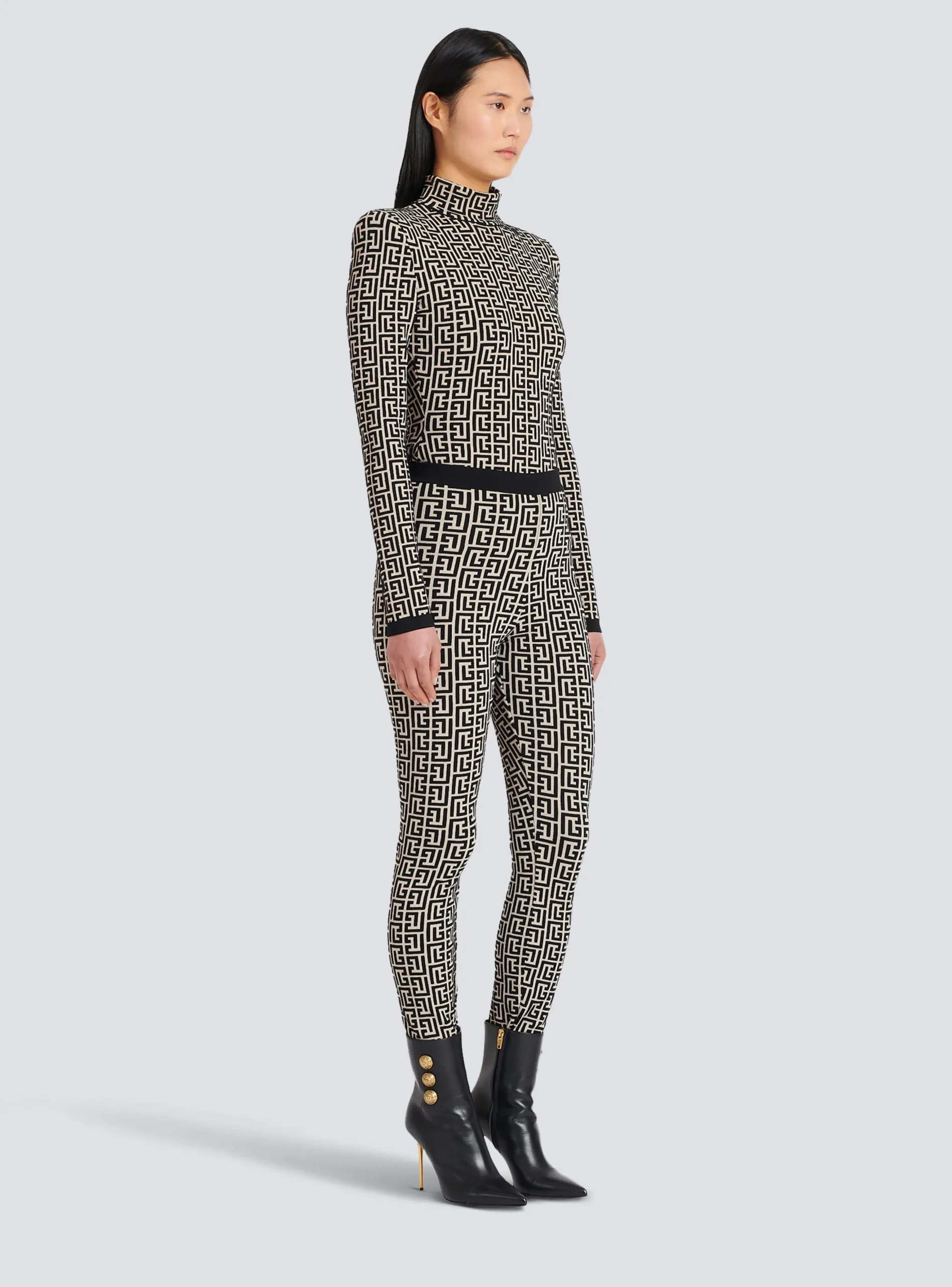 Knit Leggings With Monogram-Balmain Hot