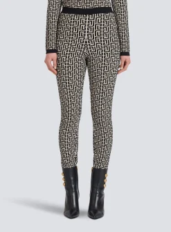 Knit Leggings With Monogram-Balmain Hot