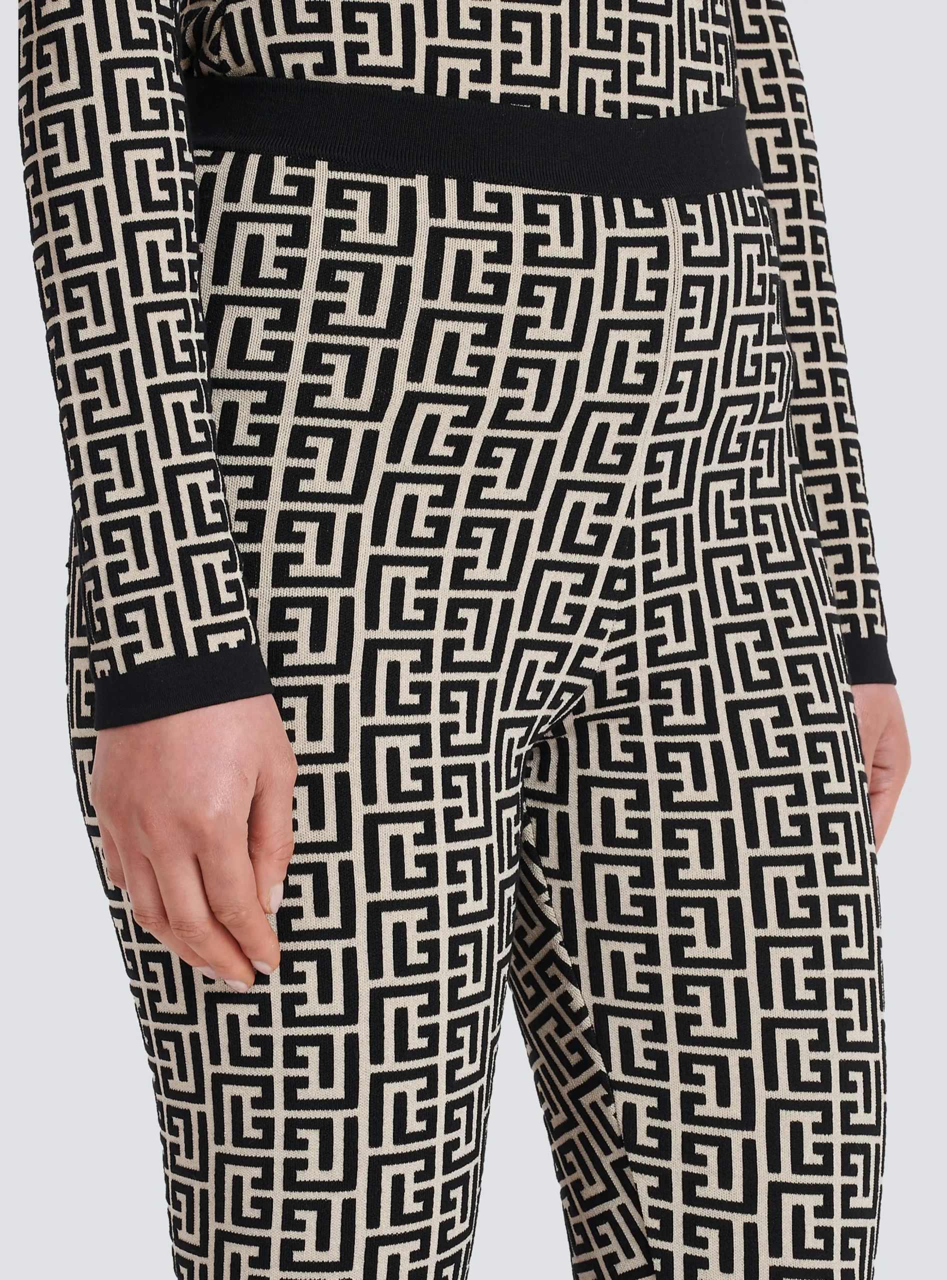 Knit Leggings With Monogram-Balmain Hot
