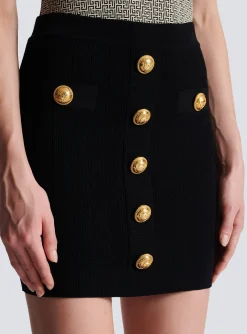 Knit Skirt With Buttons-Balmain Fashion