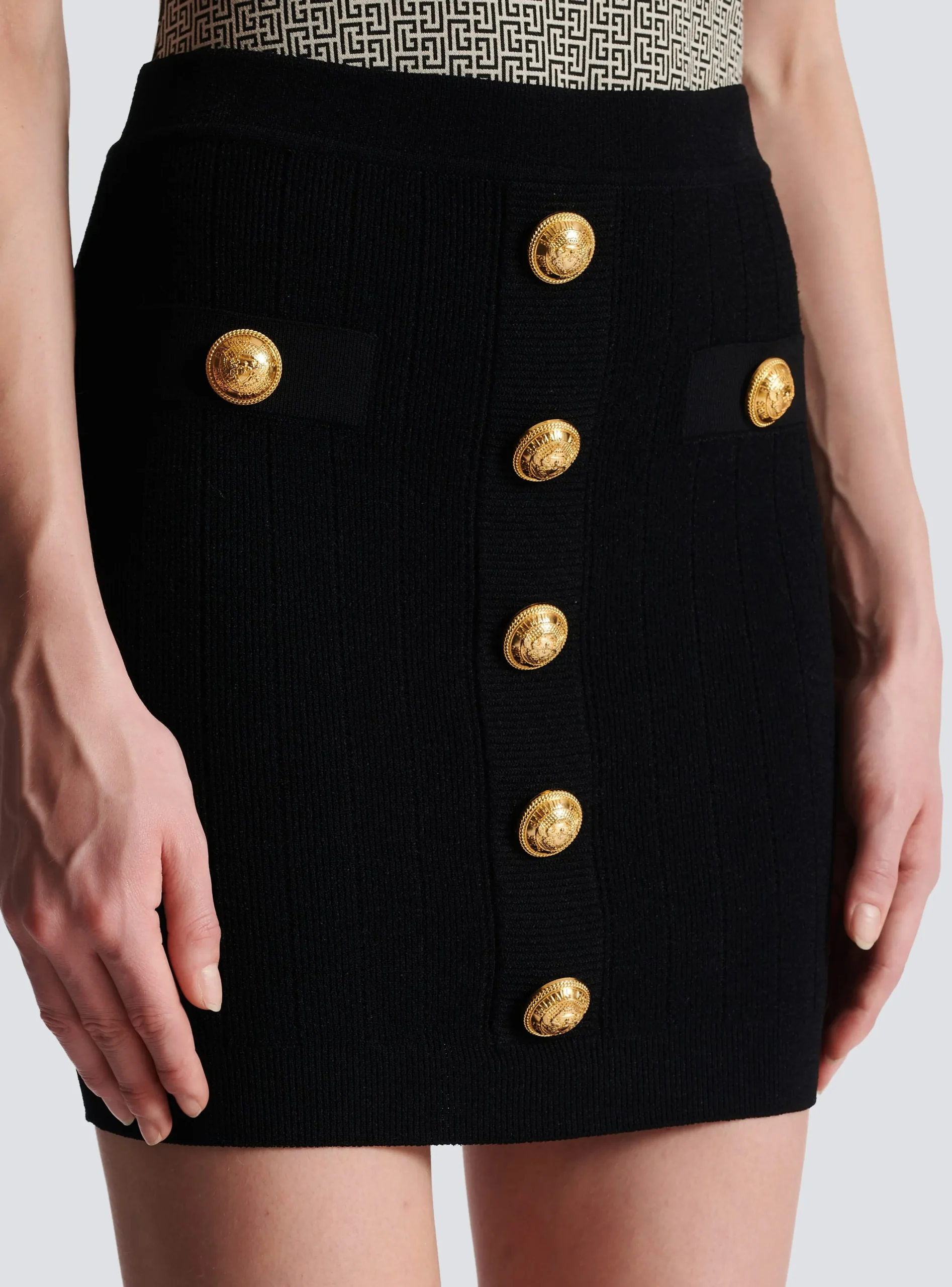 Knit Skirt With Buttons-Balmain Fashion