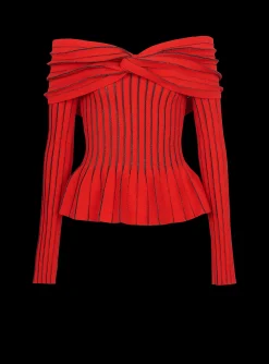 Knotted Off-the-shoulder Top-Balmain Discount