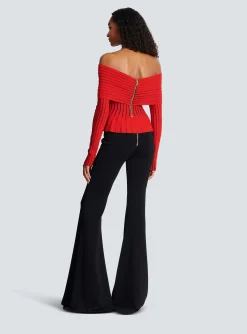 Knotted Off-the-shoulder Top-Balmain Discount