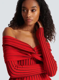 Knotted Off-the-shoulder Top-Balmain Discount