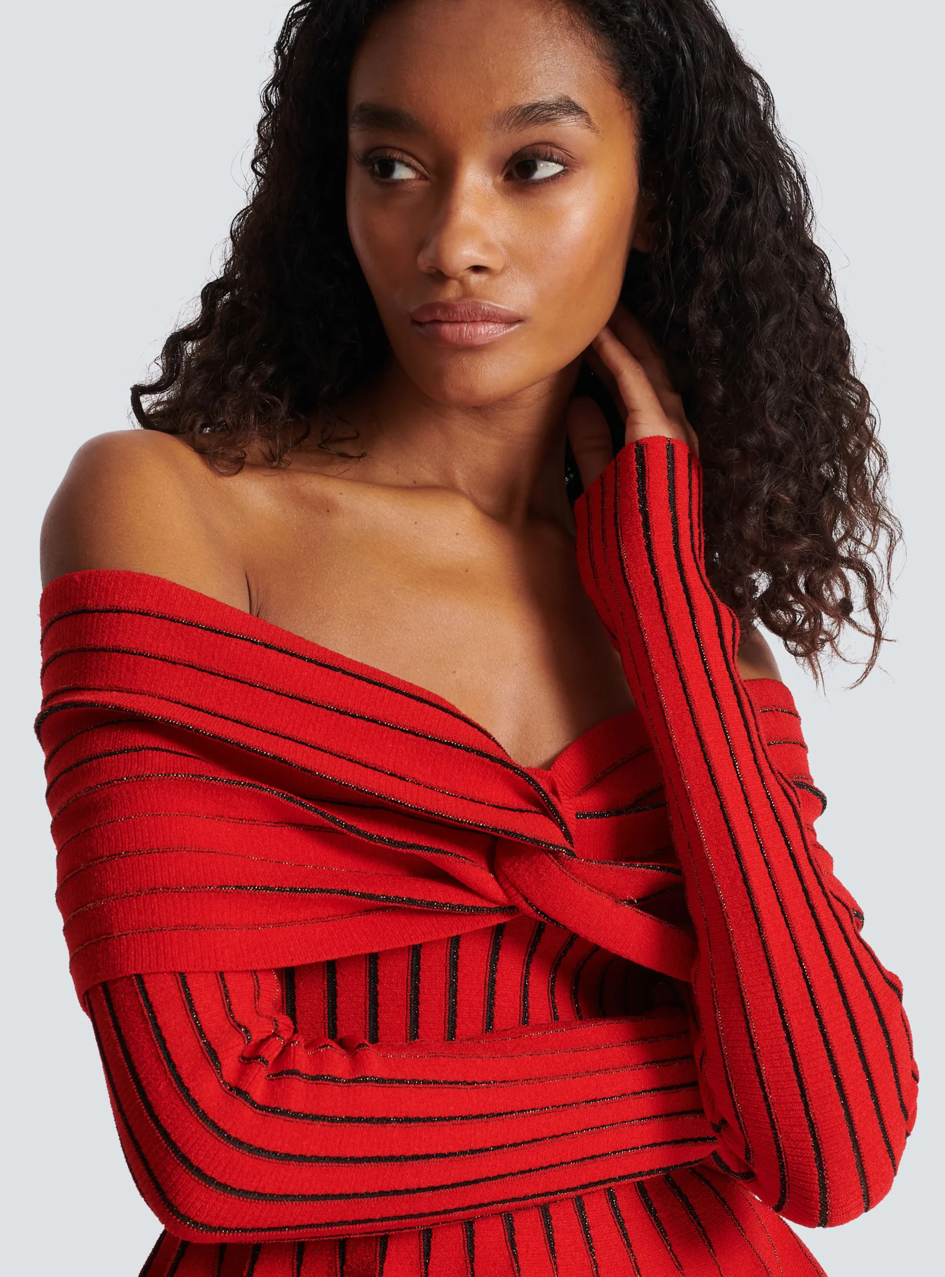 Knotted Off-the-shoulder Top-Balmain Discount