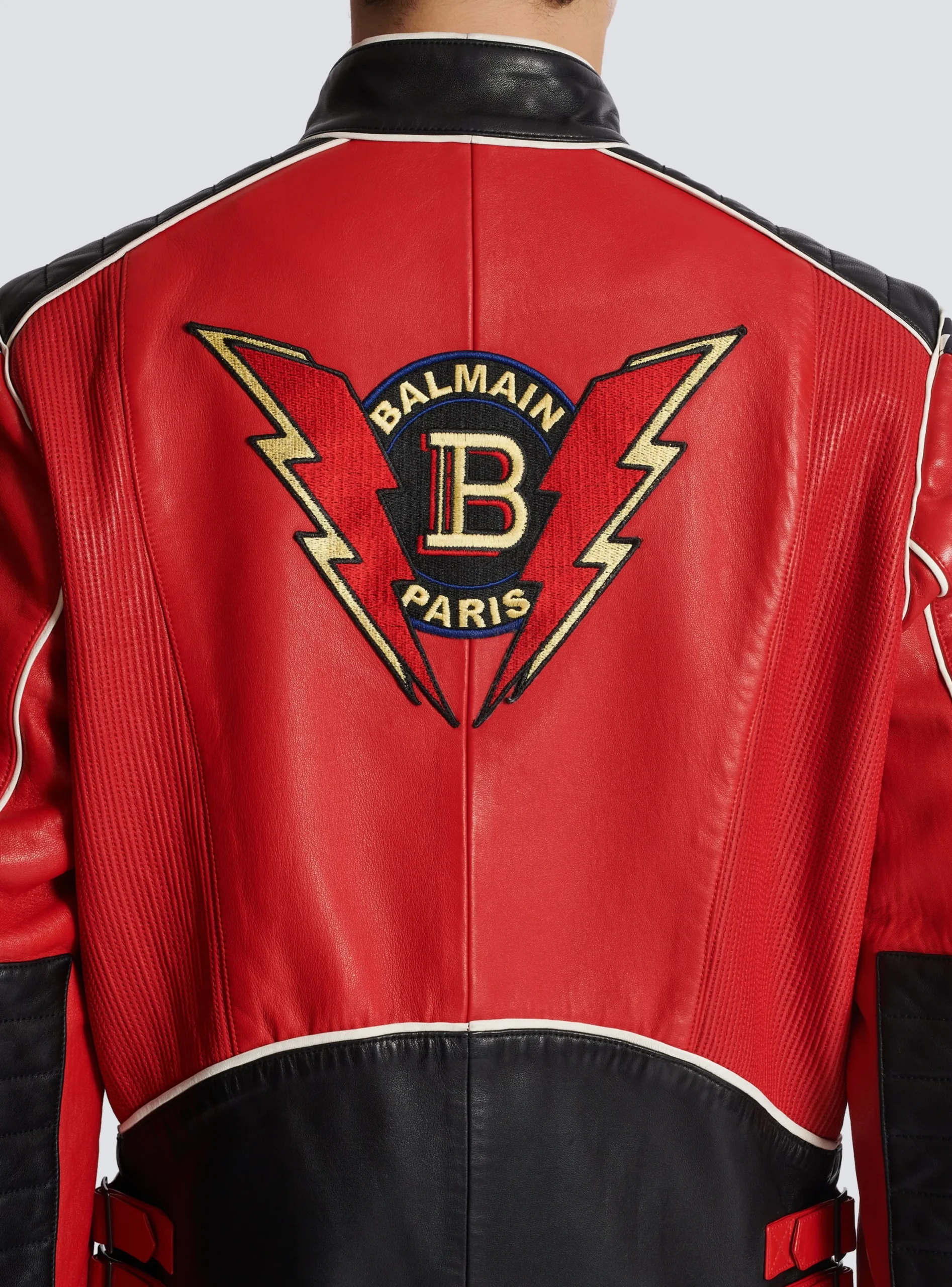 Lambskin Jacket With Racing Patches-Balmain Cheap