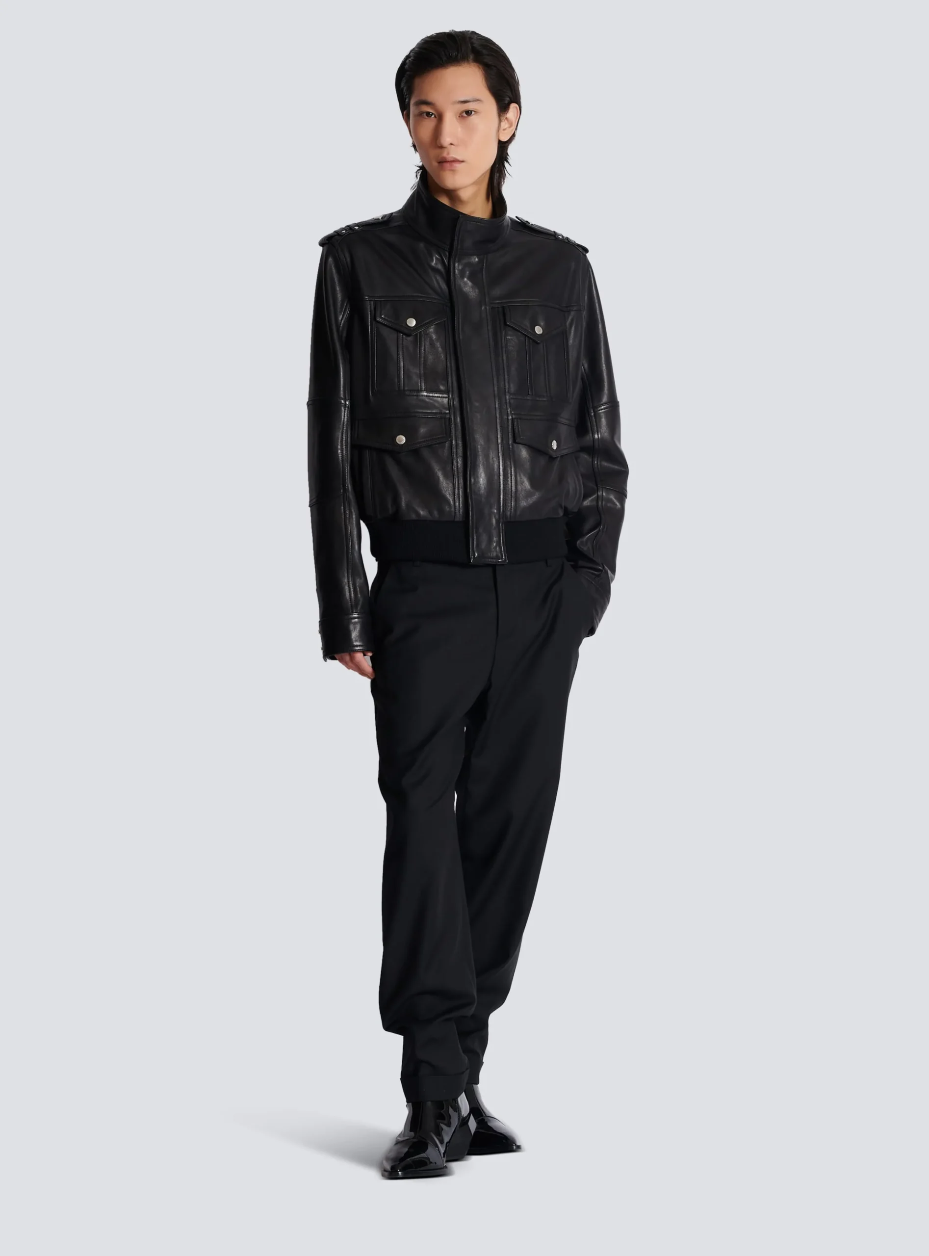 Lambskin Leather Jacket With 4 Pockets-Balmain Best