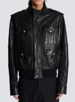 Lambskin Leather Jacket With 4 Pockets-Balmain Best